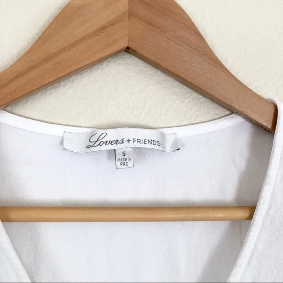 LOVERS + FRIENDS Surplice Wrap Long Sleeve Bodysuit in White - Picture 4 of 8